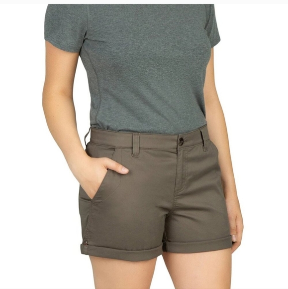 NWT Boston Traders Ladies’ Rolled Hem Bermuda Short Pockets Brown - Picture 6 of 12